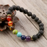 Pulsera Chakra Vintage en Piedra Lava