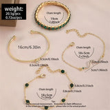 Conjunto de Pulseras Esmeralda Pura | Oro