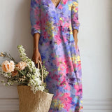 Kelly™ | Vestido Comfort con Estampado Floral Acuarela