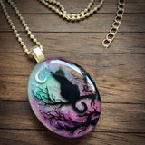Collar con gato encantador «La noche estrellada»