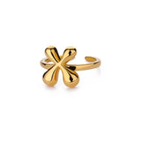 Anillo de Oro con Letra Personalizada en Burbuja (Ajustable)